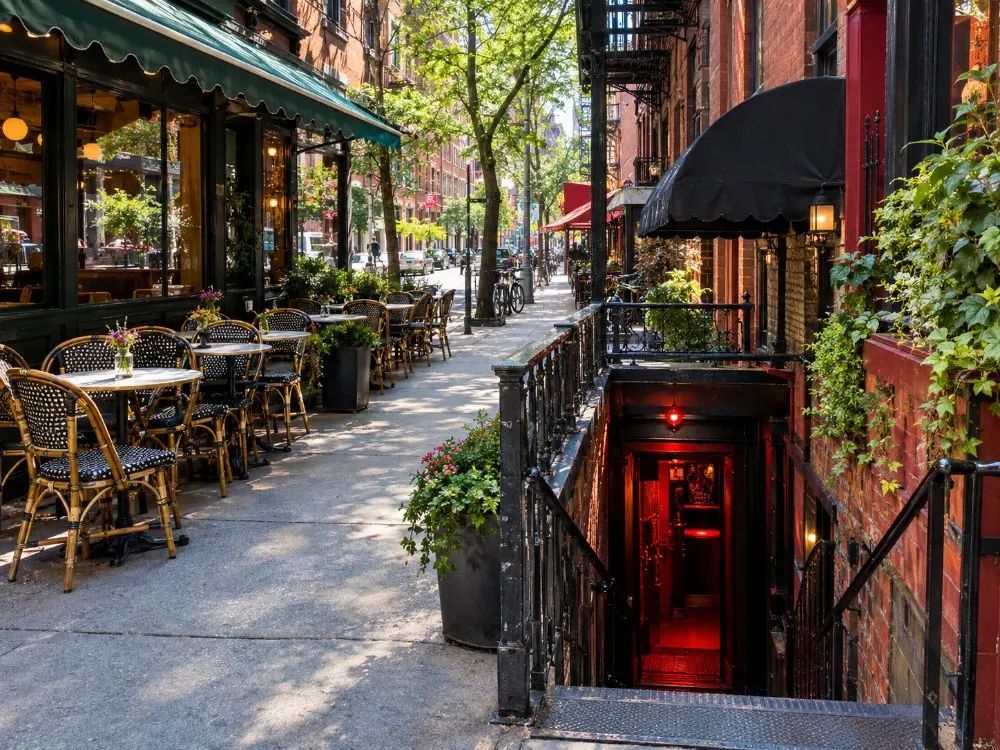 Cafes and basement clubs along MacDougal Street